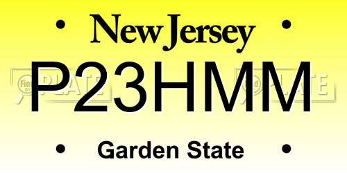 P23HMM New Jersey License Plate