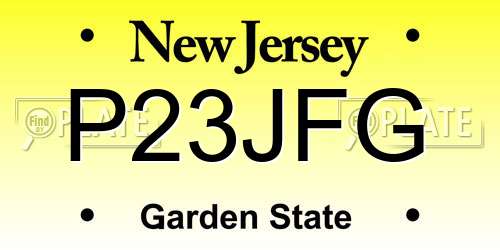 P23JFG New Jersey License Plate