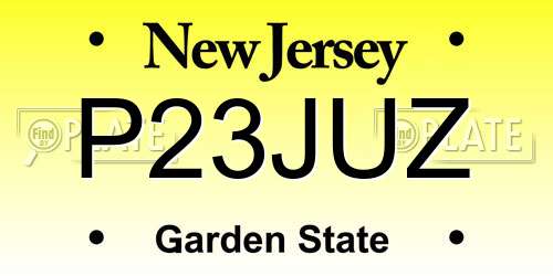 P23JUZ New Jersey License Plate