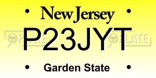 P23JYT New Jersey License Plate