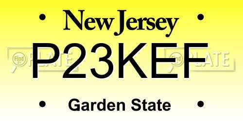 P23KEF New Jersey License Plate