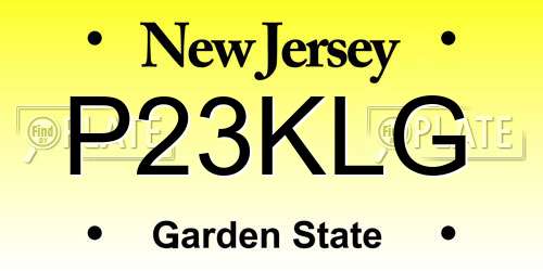 P23KLG New Jersey License Plate