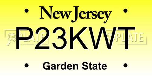 P23KWT New Jersey License Plate
