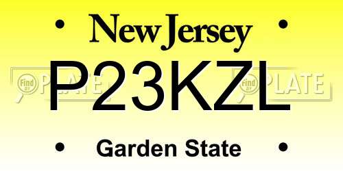 P23KZL New Jersey License Plate