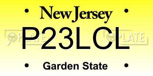P23LCL New Jersey License Plate