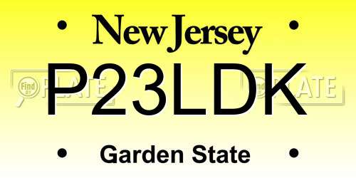 P23LDK New Jersey License Plate