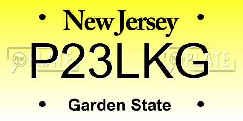 P23LKG New Jersey License Plate
