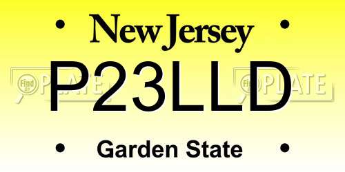 P23LLD New Jersey License Plate