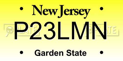 P23LMN New Jersey License Plate
