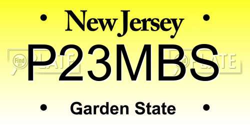 P23MBS New Jersey License Plate