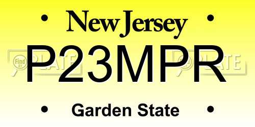 P23MPR New Jersey License Plate