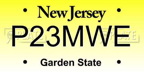 P23MWE New Jersey License Plate