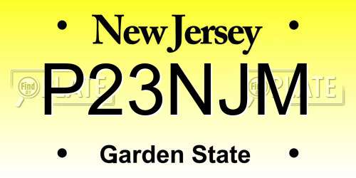 P23NJM New Jersey License Plate