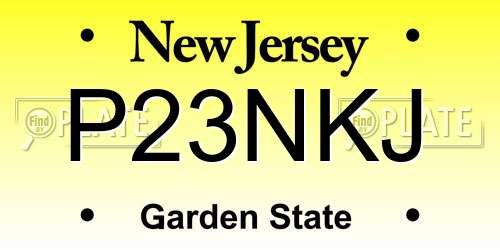 P23NKJ New Jersey License Plate