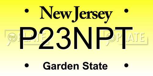 P23NPT New Jersey License Plate