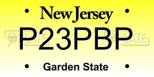 P23PBP New Jersey License Plate