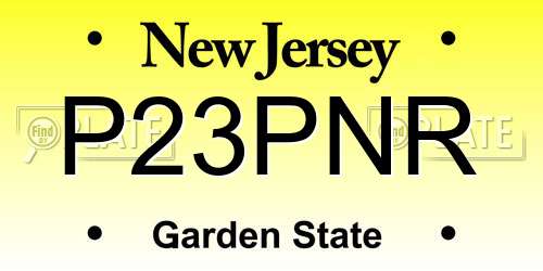 P23PNR New Jersey License Plate