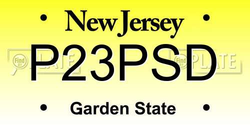 P23PSD New Jersey License Plate