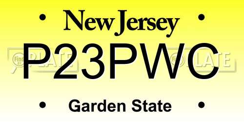 P23PWC New Jersey License Plate