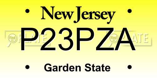 P23PZA New Jersey License Plate