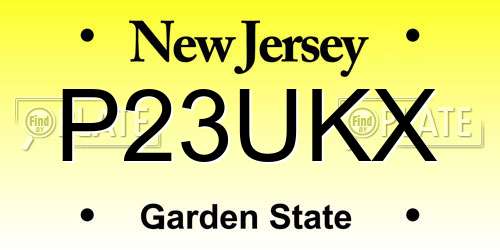 P23UKX New Jersey License Plate