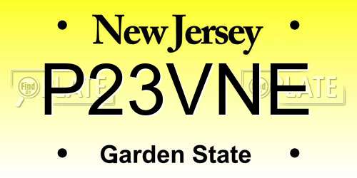 P23VNE New Jersey License Plate