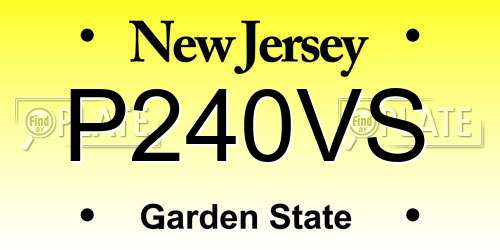 P240VS New Jersey License Plate