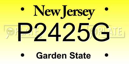 P2425G New Jersey License Plate