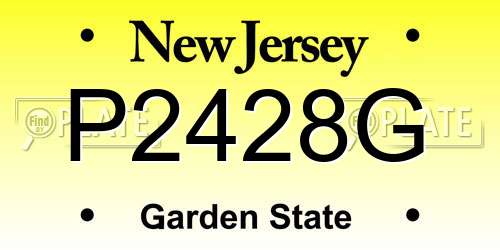P2428G New Jersey License Plate