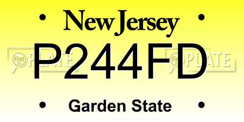 P244FD New Jersey License Plate
