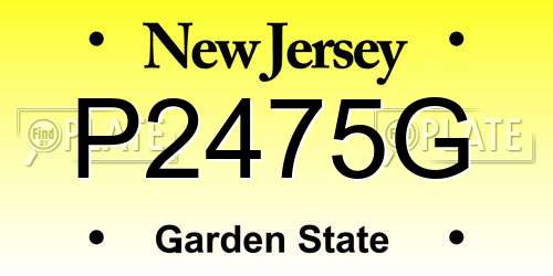 P2475G New Jersey License Plate