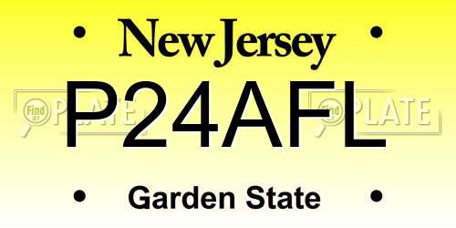 P24AFL New Jersey License Plate