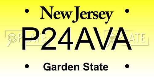 P24AVA New Jersey License Plate