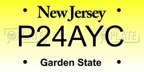 P24AYC New Jersey License Plate