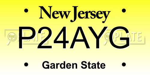 P24AYG New Jersey License Plate