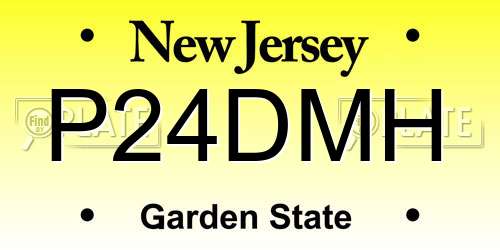 P24DMH New Jersey License Plate