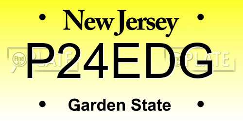 P24EDG New Jersey License Plate