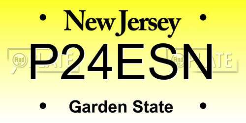 P24ESN New Jersey License Plate