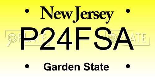 P24FSA New Jersey License Plate