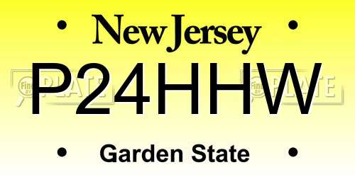 P24HHW New Jersey License Plate
