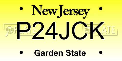 P24JCK New Jersey License Plate