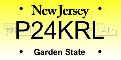 P24KRL New Jersey License Plate