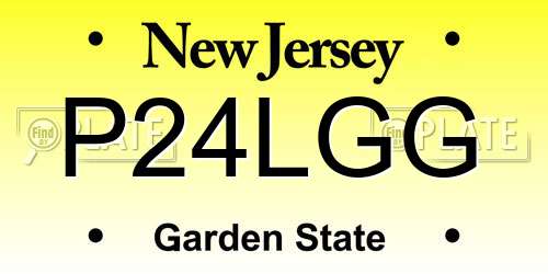 P24LGG New Jersey License Plate
