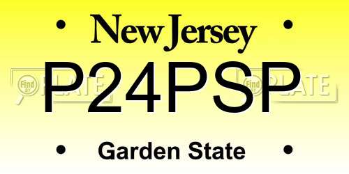 P24PSP New Jersey License Plate