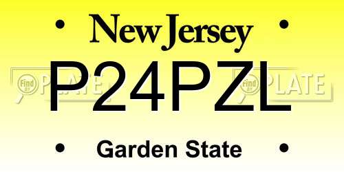 P24PZL New Jersey License Plate