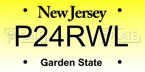 P24RWL New Jersey License Plate