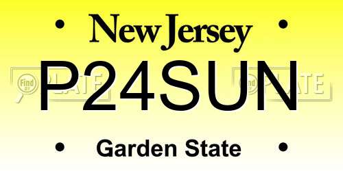P24SUN New Jersey License Plate