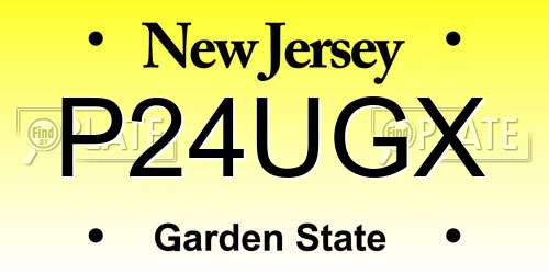 P24UGX New Jersey License Plate