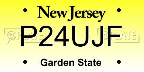 P24UJF New Jersey License Plate