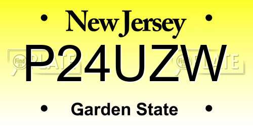 P24UZW New Jersey License Plate